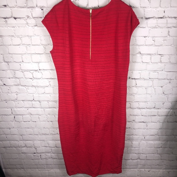 Escada Dress Hot Pink Gold Stretch Size Large - Picture 3 of 7